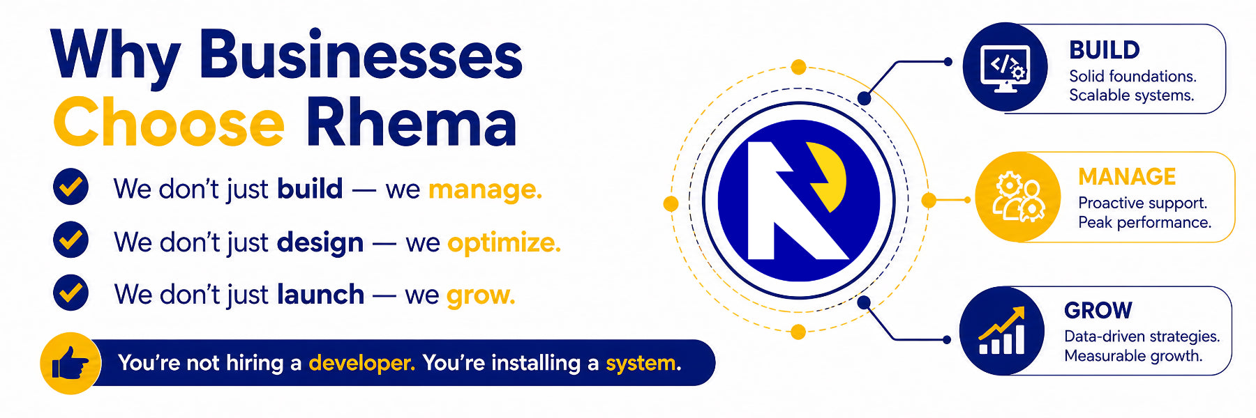 why choose rhema banner explaining rhema benefits
